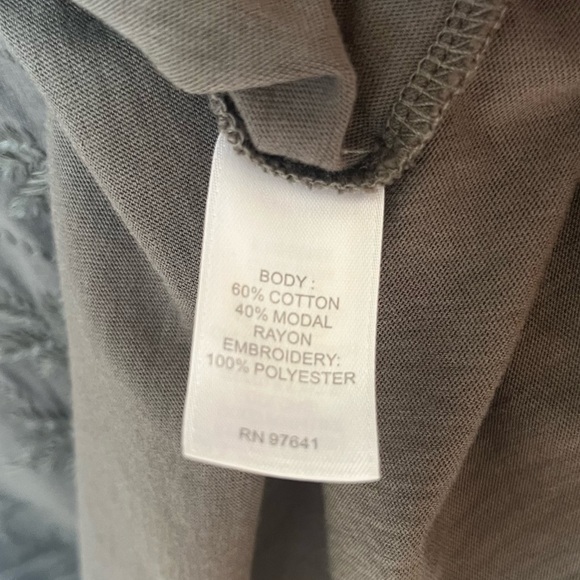 J. Jill Embroidered Olive Green Tunic with 3/4 sleeves size M - Picture 5 of 7